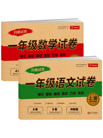 2020新版一年级语文+数学试卷上册人教版（套装2本） AB卷冲刺卷 1年级同步练习测试卷 开心试卷