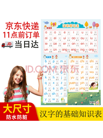 汉语拼音表 小学生语文知识点挂图 彩图大字大开版 适合各版本教材通用 开心教育