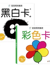 黑白卡宝宝视觉激发卡大卡(共2册)黑白卡2+彩色卡2新生婴儿早教闪卡0-1岁宝宝追视大卡新版加厚大尺
